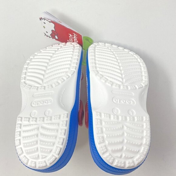 Crocs Kids' Hello Kitty Classic Clog White Red Bow Big Kid Various Sizes J1/ J2 - Picture 5 of 10